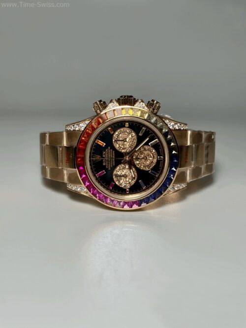 Rolex Daytona Rainbow 116595 Rose Gold Black Dial 40mm ZF Swiss