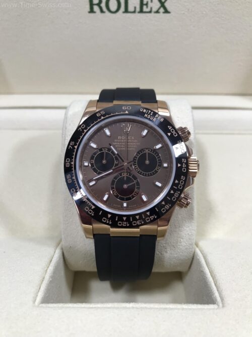 Rolex Daytona Ceramic 116515LN Rose Gold Brown Dial Rubble 40mm EW Swiss