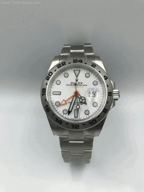 Rolex ExplorerII 226570 White Dial Orange Hand 42mm Swiss AR