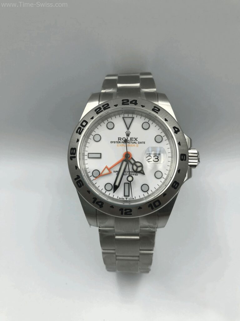 Rolex ExplorerII White Dial Orange Hand 42mm AR Swiss หน้าขาว เข็มส้ม 01