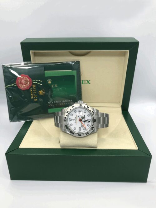 Rolex ExplorerII 226570 White Dial Orange Hand 42mm Swiss AR