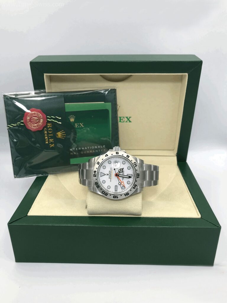 Rolex ExplorerII White Dial Orange Hand 42mm AR Swiss หน้าขาว เข็มส้ม 09