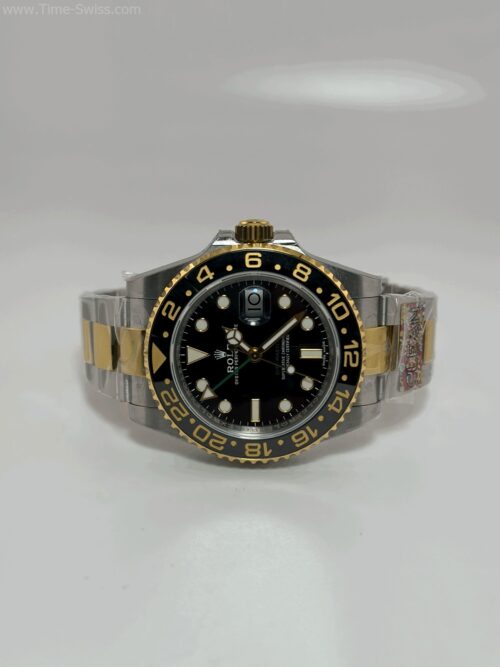 Rolex GMT Master II Gold Two Tone Black Dial 40mm 3285 Clean V3 Swiss