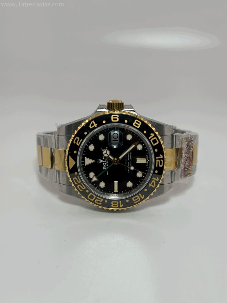 Rolex GMT Gold Two Tone Black Dial 40mm 3285 Swiss เรือนทอง2K หน้าดำ 02