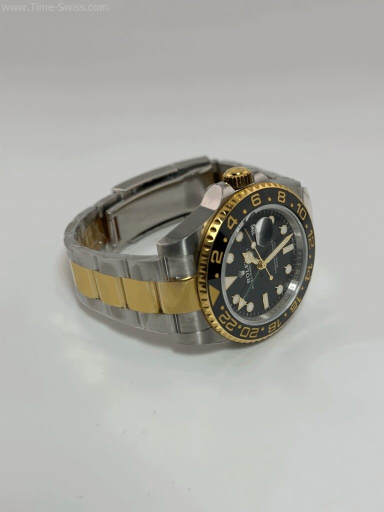 Rolex GMT Gold Two Tone Black Dial 40mm 3285 Swiss เรือนทอง2K หน้าดำ 03