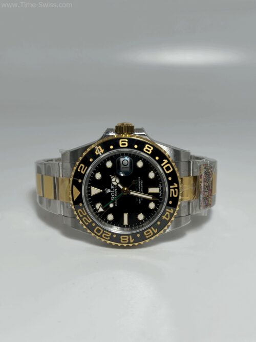 Rolex GMT Master II Gold Two Tone Black Dial 40mm 3285 Clean V3 Swiss