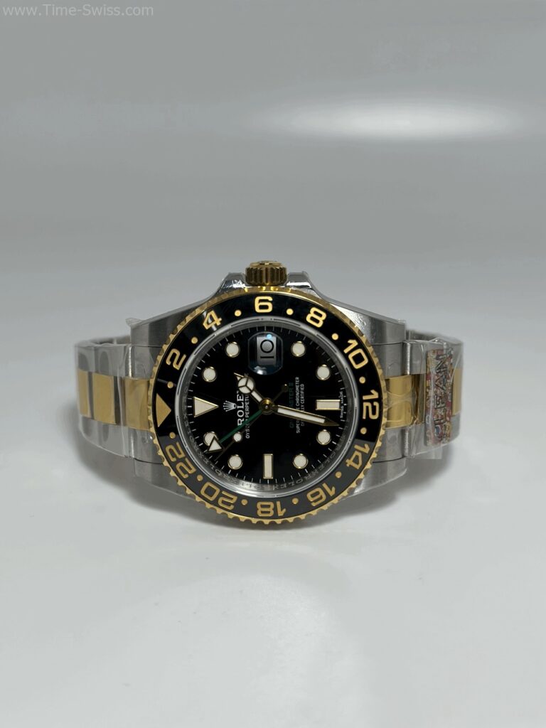 Rolex GMT Gold Two Tone Black Dial 40mm 3285 Swiss เรือนทอง2K หน้าดำ 06