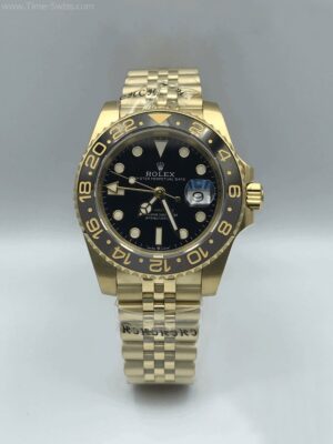 Rolex GMT Master II Yellow Gold Black Dial Jubilee 40mm EW Swiss