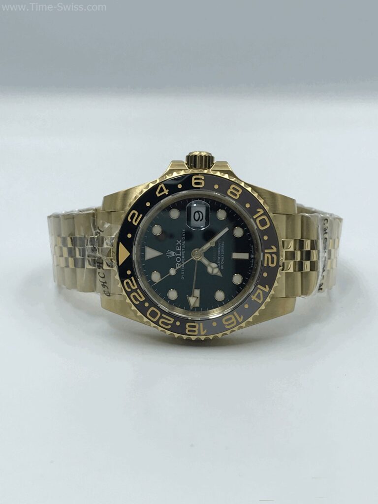 Rolex GMT Yellow Gold Jubilee 40mm EW Swiss เรือนทอง หน้าดำ สายทอง 02