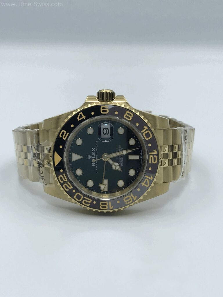 Rolex GMT Yellow Gold Jubilee 40mm EW Swiss เรือนทอง หน้าดำ สายทอง 08