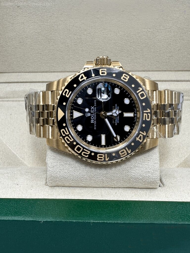 Rolex GMT Yellow Gold Jubilee 40mm EW V2 Swiss เรือนทอง หน้าดำ สายทอง 02