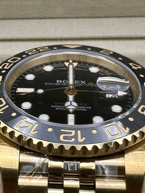 Rolex GMT Master II Yellow Gold Black Dial Jubilee 40mm EW V2 Swiss