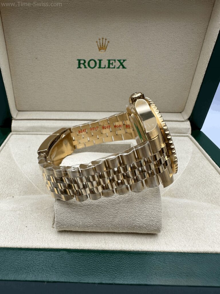 Rolex GMT Yellow Gold Jubilee 40mm EW V2 Swiss เรือนทอง หน้าดำ สายทอง 04