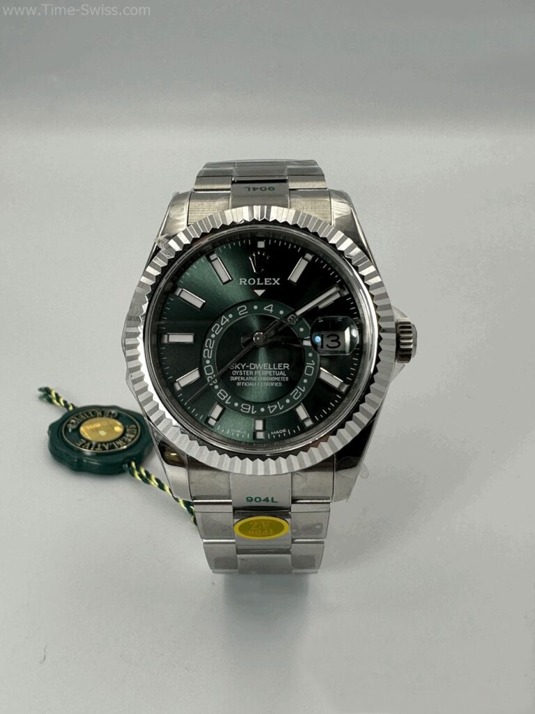 Rolex Sky-Dweller Green Dial 42mm ZF Swiss เรือนเงิน หน้าเขียว 01