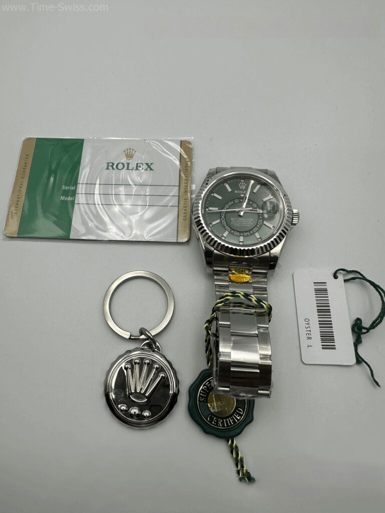 Rolex Sky-Dweller Green Dial 42mm ZF Swiss เรือนเงิน หน้าเขียว 09