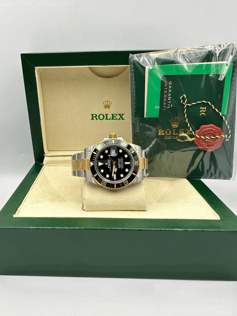 Rolex Submariner Gold Two Tone Black Dial 40mm 3235 VSF Swiss เรือนทอง2K หน้าดำ 08