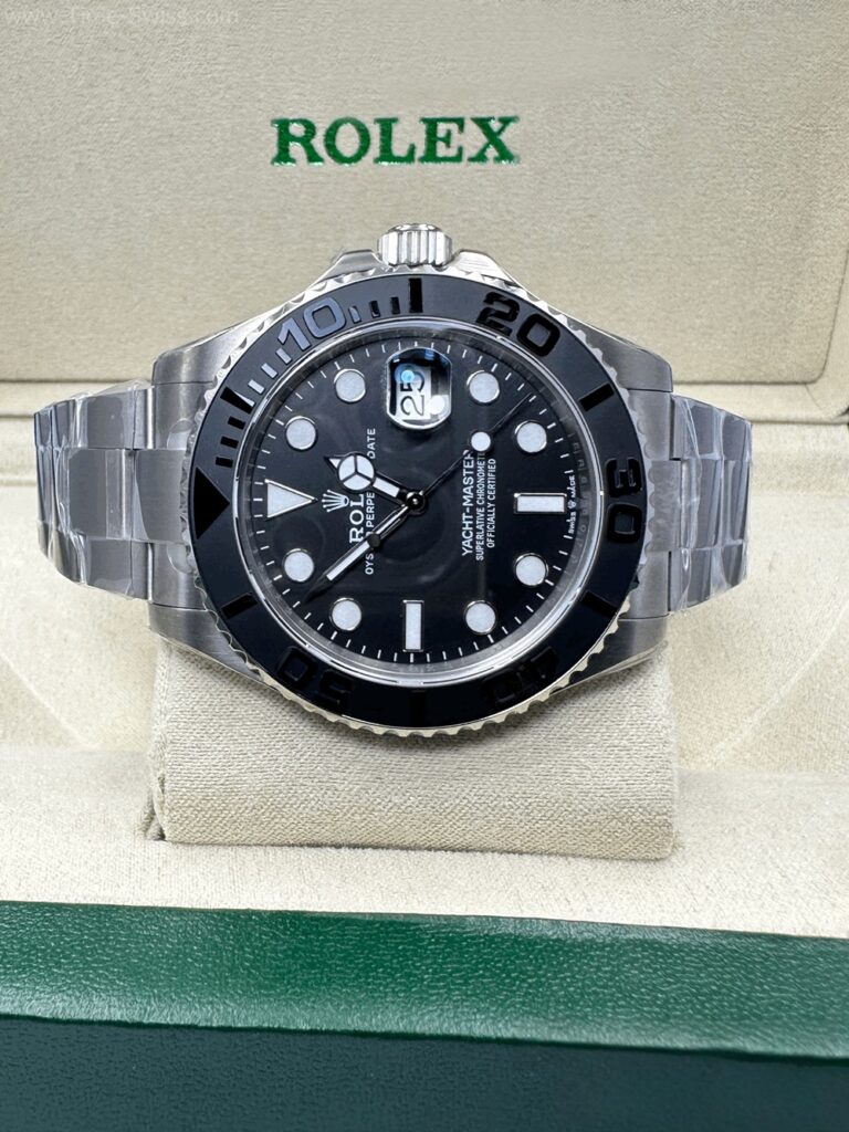 Rolex Yachtmaster Titanium Black Dial 42mm TW Swiss เรือนเงิน หน้าดำ สายยาง 08