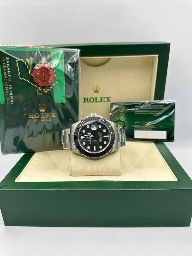 Rolex Yachtmaster Titanium Black Dial 42mm TW Swiss เรือนเงิน หน้าดำ สายยาง 09