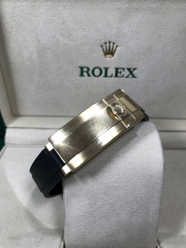 Rolex Yachtmaster Yellow Gold Black Dial 42mm Rubble EW Swiss เรือนทอง หน้าดำ สายยาง 06