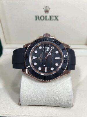 Rolex Yachtmaster M126655LN Rose Gold Black Dial 40mm Rubble EW Swiss