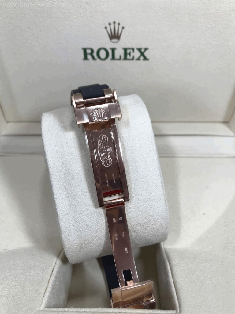 Rolex Yachtmaster Rose Gold Black Dial 40mm Rubble EW Swiss เรือนเงิน หน้าดำ สายยาง 05