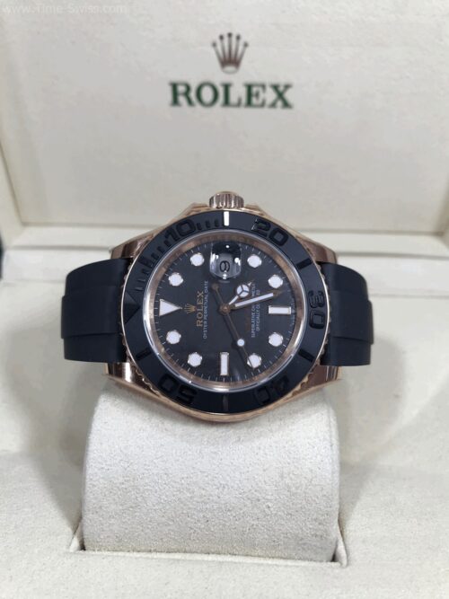 Rolex Yachtmaster M126655LN Rose Gold Black Dial 40mm Rubble EW Swiss