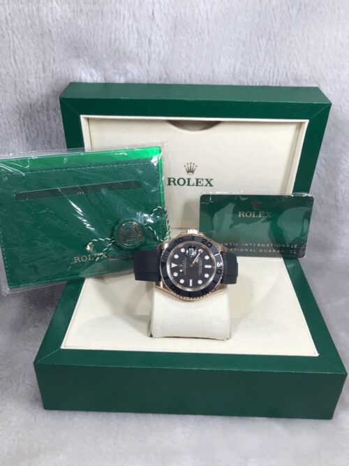 Rolex Yachtmaster M126655LN Rose Gold Black Dial 40mm Rubble EW Swiss