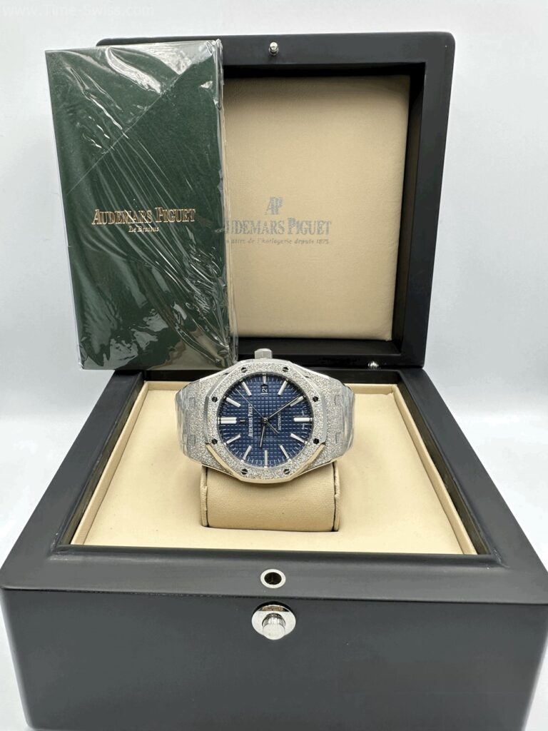 Audemars Piguet 15410BC Frosted Gold Blue Dial Swiss เรือนเกล็ดหิมะ หน้าน้ำเงิน 08