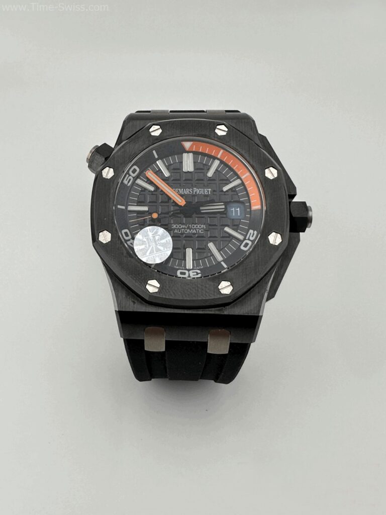 Audemars Piguet 15707CE Diver Black Ceramic Swiss เรือนดำ หน้าดำคาดส้ม 01