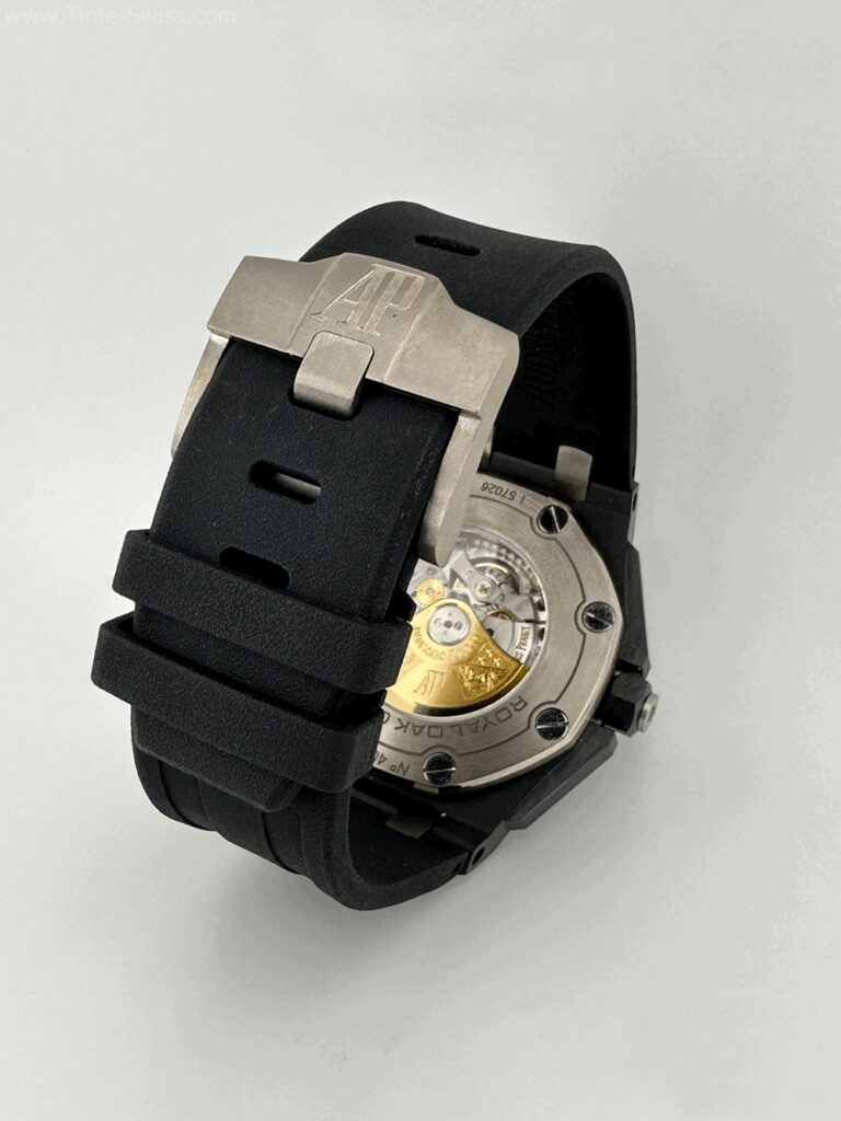 Audemars Piguet 15707CE Diver Black Ceramic Swiss เรือนดำ หน้าดำคาดส้ม 05