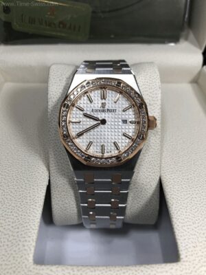 Audemars Piguet 67651SR Diamond Two Tone White Dial 33mm CC