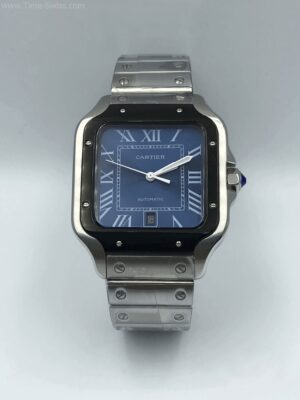 Cartier Santos De Ceramic Blue Dial 40mm CC