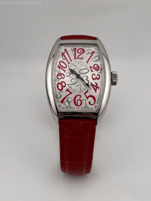 Franck Muller Crazy Hours Red Leather Strap Ladies 32mm CC