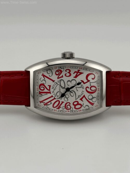 Franck Muller Crazy Hours Red Leather Strap Ladies 32mm CC