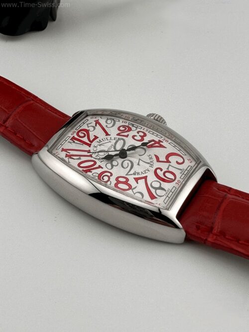 Franck Muller Crazy Hours Red Leather Strap Ladies 32mm CC