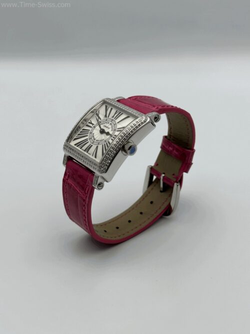 Franck Muller Master Square Diamond Red Leather Strap 36mm AF CC