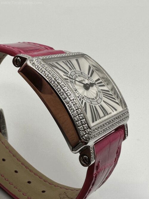 Franck Muller Master Square Diamond Red Leather Strap 36mm AF CC