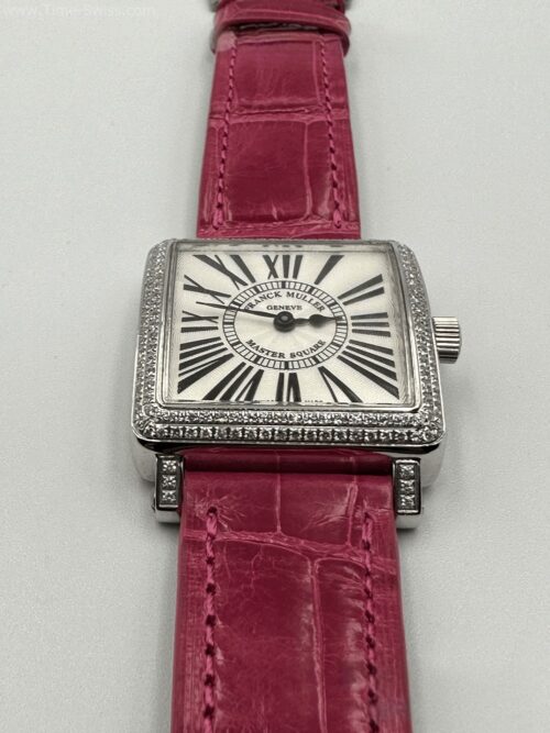 Franck Muller Master Square Diamond Red Leather Strap 36mm AF CC