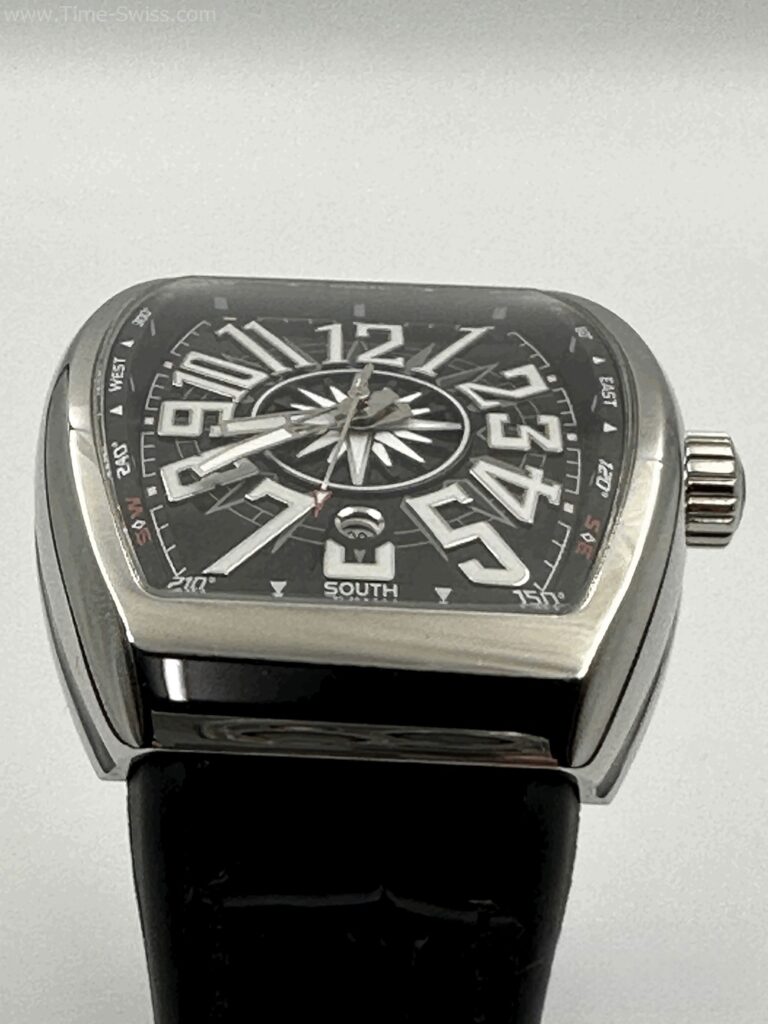Franck Muller V45SCDT Vanguard Black Dial Swiss เรือนเงิน หน้าดำ สายหนังยาง 03
