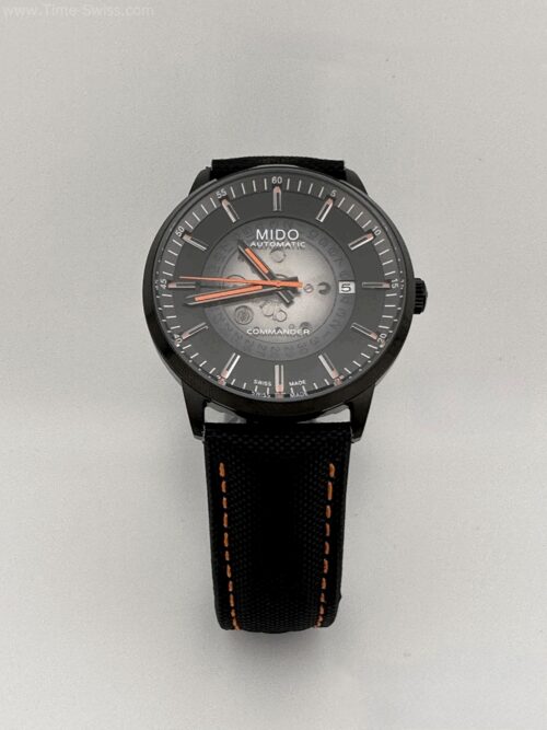 MIDO Multifort Skeleton Vertigo PVD Black Dial Orange Hand CC