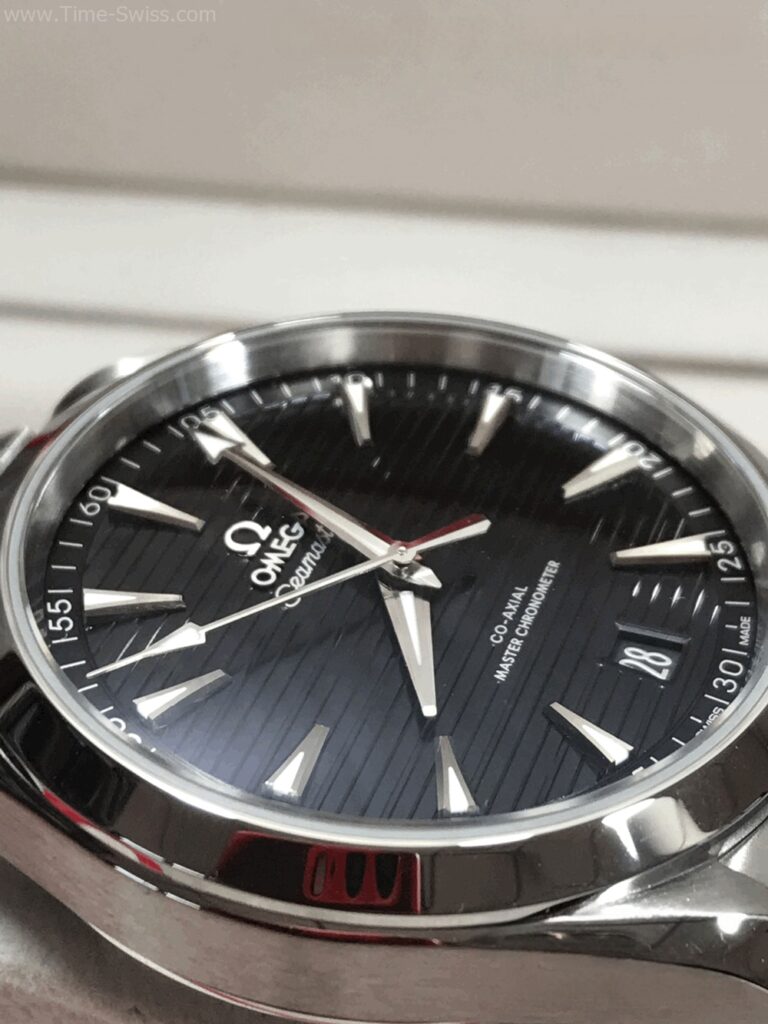 Omega Seamaster Aqua Terra Black Dial Swiss เรือนเงิน หน้าดำ สายเหล็ก 03