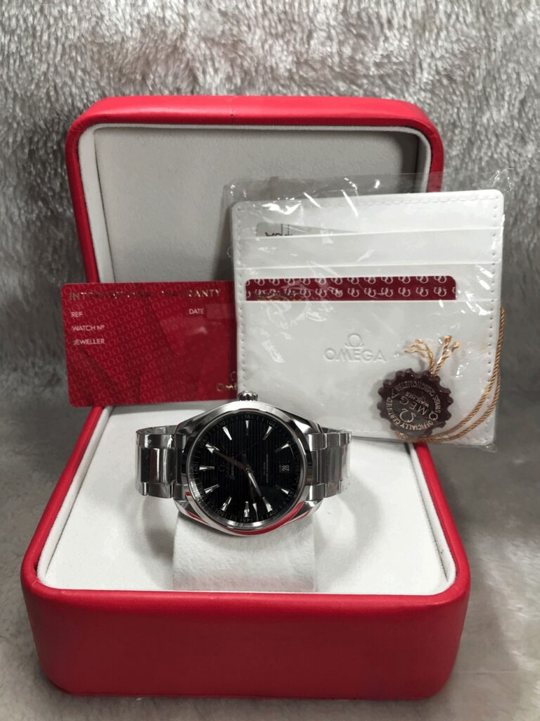 Omega Seamaster Aqua Terra Black Dial Swiss เรือนเงิน หน้าดำ สายเหล็ก 08