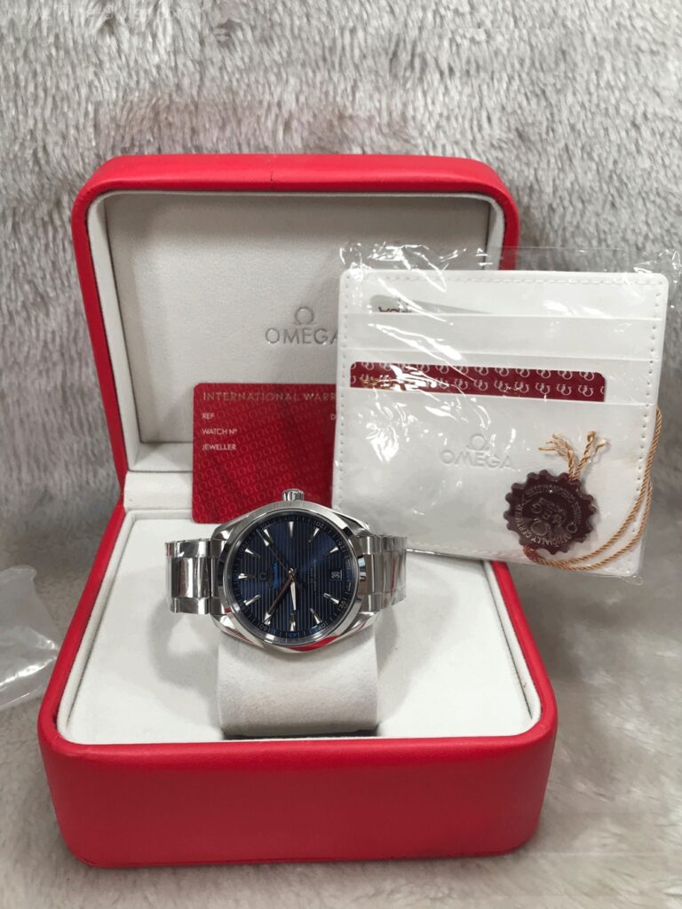 Omega Seamaster Aqua Terra Blue Dial Swiss เรือนเงิน หน้าน้ำเงิน สายเหล็ก 09