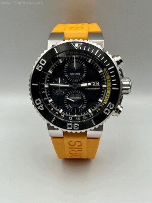 Oris Aquis Depth Gauge Chronograrh Black Dial Yellow Rubble 45mm CC