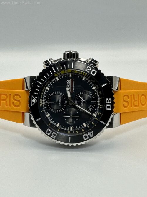 Oris Aquis Depth Gauge Chronograrh Black Dial Yellow Rubble 45mm CC