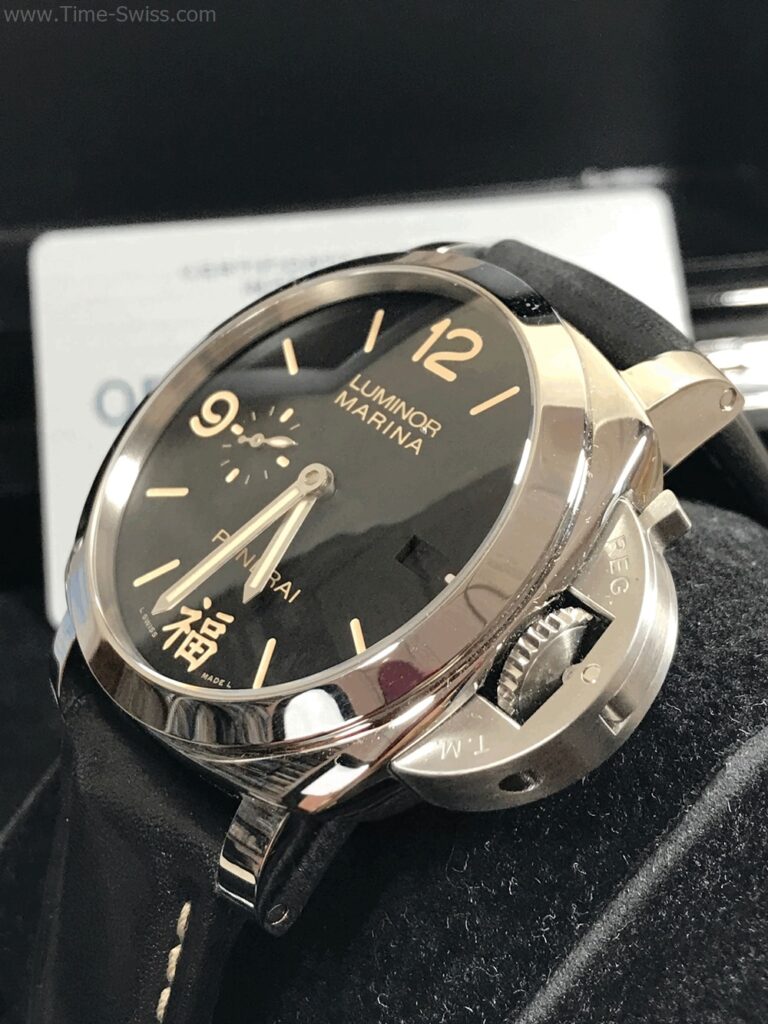 Panerai FU PAM366 Black Dial Swiss เรือนเงิน หน้าดำ สายหนังดำ 02