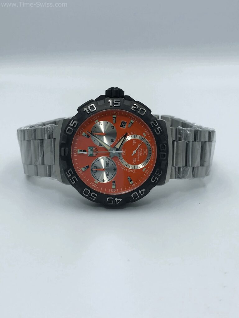 TAG Heuer Formula1 Chronograph Orange CC เรือนเงิน หน้าส้ม สายเหล็ก 02