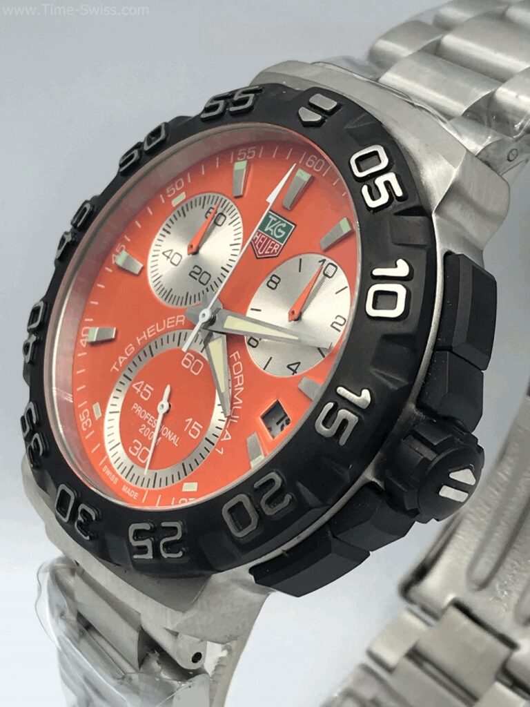 TAG Heuer Formula1 Chronograph Orange CC เรือนเงิน หน้าส้ม สายเหล็ก 03